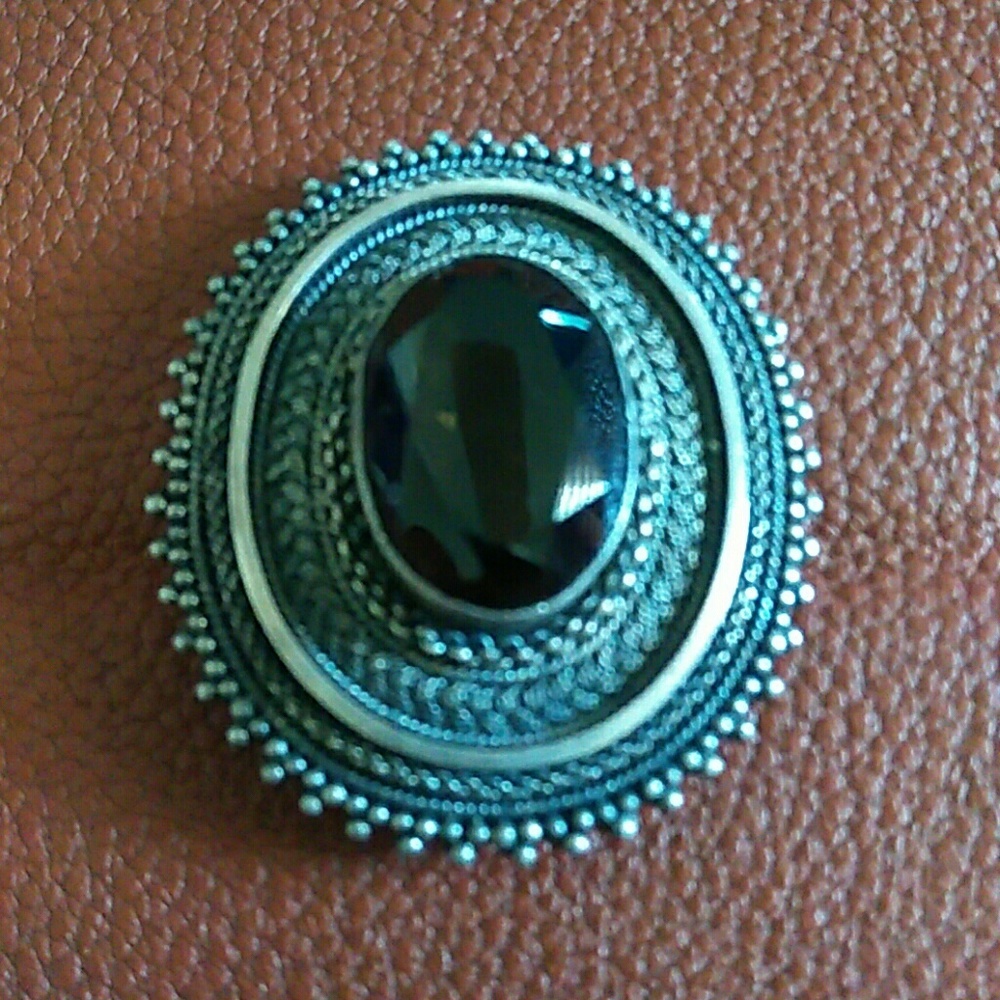 19th century silver broach
